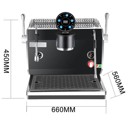 3500W Puissance Commercial Espresso Un seul groupe machine à café avec 438 * 560 * 450mm Dimensions