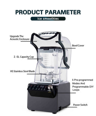 Commercial blender de smoothie 65DB machine de glaçage à faible bruit